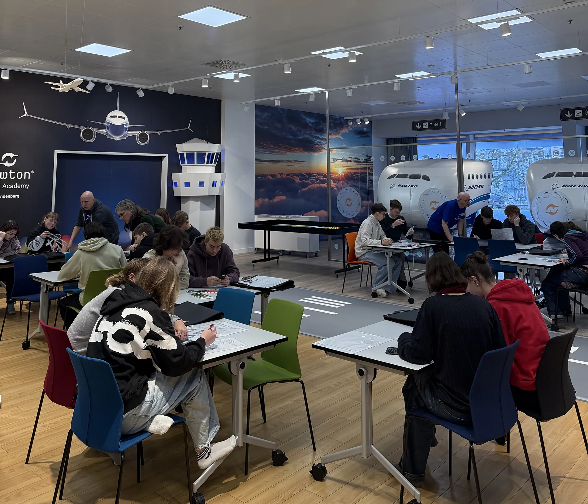 Lernen in der Newton Flight Academy