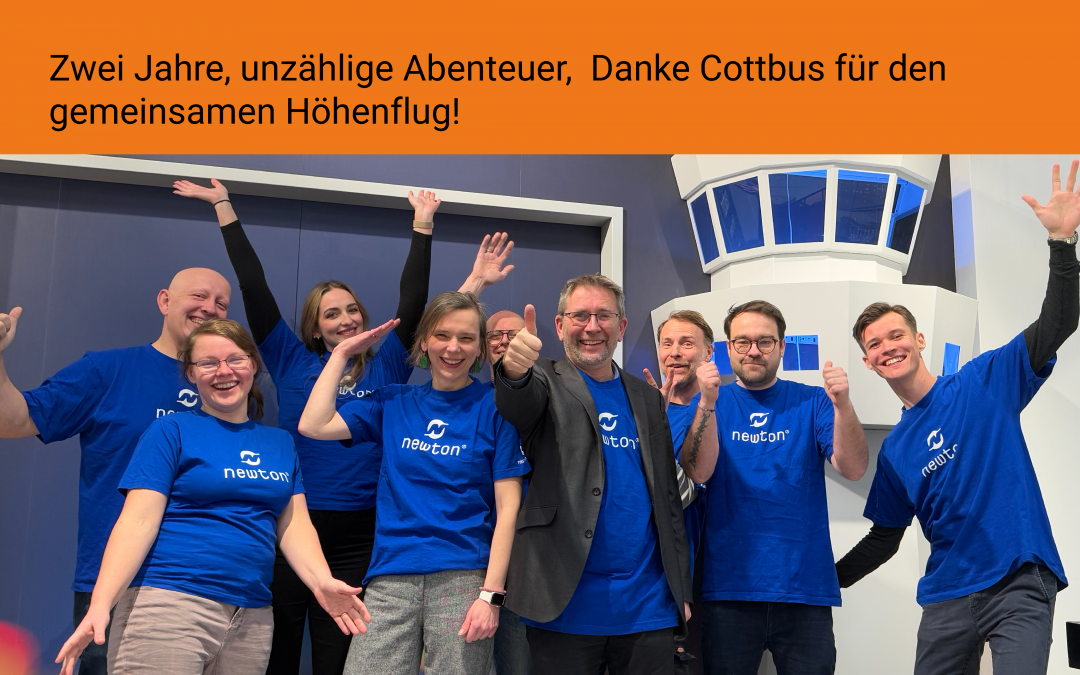 Newton Flight Academy Brandenburg Team Foto mit Banner